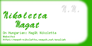 nikoletta magat business card